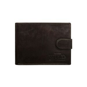 Men's horizontal wallet with a brown flap