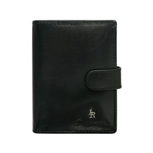 Vertical black leather wallet