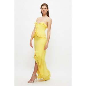 Trendyol Yellow Collar Detailed Evening Dress & Graduation Dress