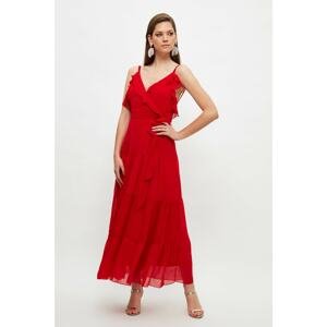 Trendyol Red Collar Detailed Evening Dress & Graduation Dress