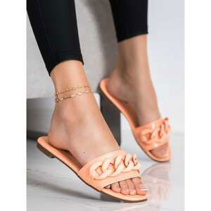 IDEAL SHOES FASHIONABLE ORANGE FLIP-FLOPS