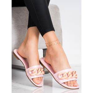 IDEAL SHOES FASHIONABLE PINK FLIP FLOPS