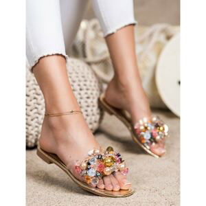 SABATINA TRANSPARENT FLIP-FLOPS WITH ORNAMENTS