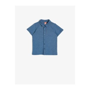Koton Baby Boy Navy Blue Button Detailed T-shirt
