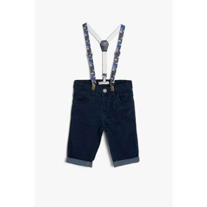 Koton Blue Boy Belt Detailed Jean Shorts