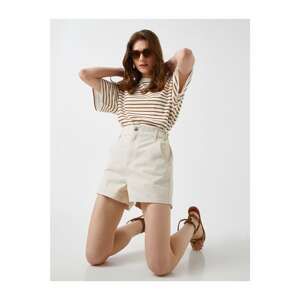 Koton Shorts - Ecru - High Waist