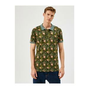 Koton Polo Neck T-Shirt Floral Cotton Short Sleeve