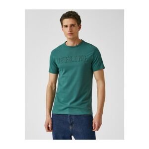Koton Men's Green Slogan T-Shirt