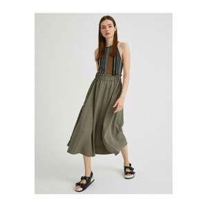 Koton Women's Green Midi Length Skirt
