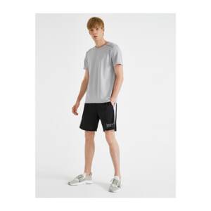 Koton Short Sleeve T-Shirt Stripe Reflective Crew Neck