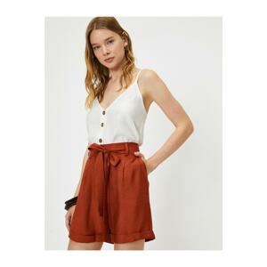 Koton Women's Brown Pocket Detailed Shorts