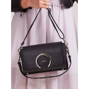 Elegant black leather messenger bag