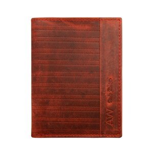 Leather men´s wallet with red embossed pattern