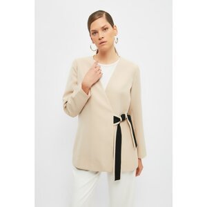 Trendyol Stone Double Breasted Belted Jacket