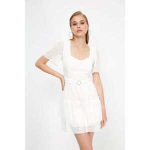 Trendyol Ecru Embroidered Dress