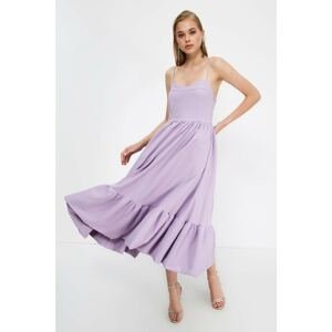 Trendyol Lilac Strapless Collar Dress
