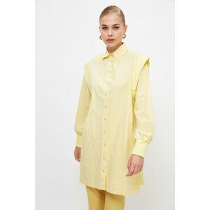 Trendyol Yellow Shirt Collar Tunic