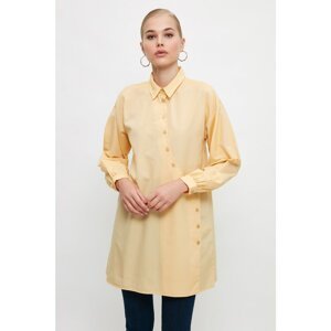 Trendyol Mustard Shirt Collar Tunic