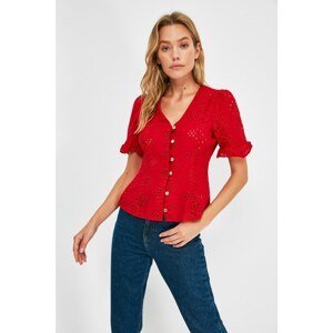 Trendyol Red Embroidered Blouse