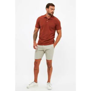 Trendyol Stone Men Slim Fit Chino Belt Waist Tie Shorts & Bermuda