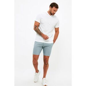 Trendyol Light Blue Men's Slim Fit Chino Belt Tie Waist Textured Shorts & Bermuda