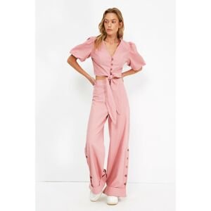 Trendyol Pink Button Detailed Trousers