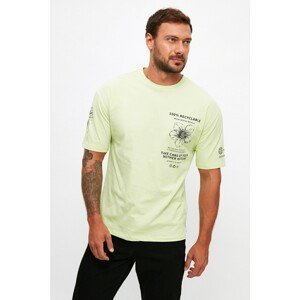 Trendyol Green Men's Wide Cut Printed T-Shirt