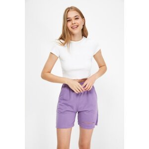 Trendyol Lilac Cut Out Detailed Knitted Shorts & Bermuda