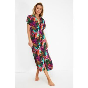 Trendyol Colorful Tropical Patterned Viscose Beach Dress