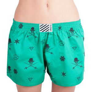 Women's shorts Infantia green with print DTKG7