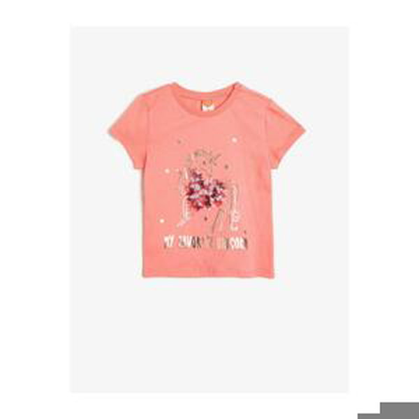 Koton Baby Girl Pink Unicorn Printed T-Shirt