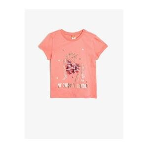 Koton Baby Girl Pink Unicorn Printed T-Shirt