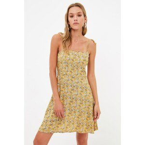 Trendyol Yellow Strap Patterned Dress