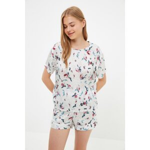 Trendyol Floral Patterned Satin Pajamas Set