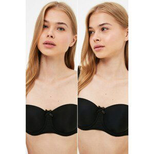 Trendyol Black Unfilled 2-Pack Strapless Bra