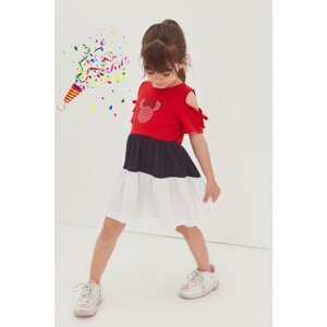 Trendyol Red Minnie Mouse Licensed Girl Knitted Dress