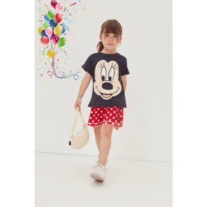Trendyol Black Minnie Mouse Licensed Girl Knitted Bottom-Top Set