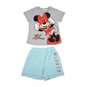 Trendyol Gray Minnie Mouse Licensed Girl Knitted Top-Top Set
