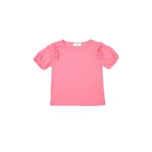 Trendyol Pink Frill Detailed Girl Knitted T-Shirt