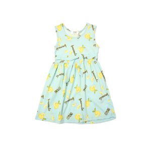 Trendyol Blue Printed Girl Knitted Dress