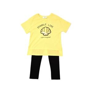Trendyol Yellow Printed Girl Knitted Top-Top Set