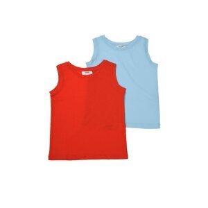 Trendyol Red-Blue 2-Pack Unisex Kids Basic Knitted Singlet
