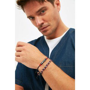 Trendyol Multicolored Men's Double Braided and Text Detailed Bijouterie Bracelet
