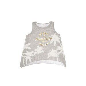 Trendyol Gray Leaf Printed Girl Knitted Singlet