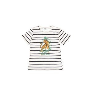 Trendyol White Striped Printed Girl Knitted T-Shirt