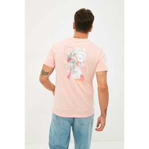 Trendyol Pink Men Regular Fit Crew Neck Short Sleeved Printed T-Shirt
