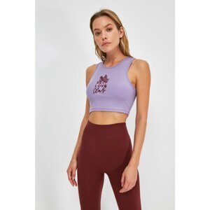 Trendyol Lilac Embroidered Sports Bra