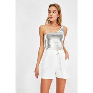 Trendyol White Crop Knitted Blouse