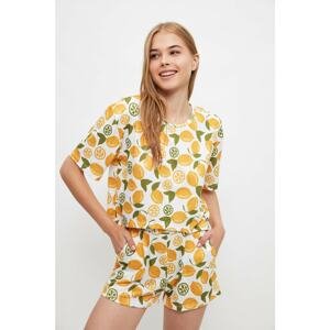 Trendyol Lemon Patterned Knitted Pajamas Set
