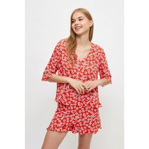 Trendyol Floral Pattern Woven Pajamas Set